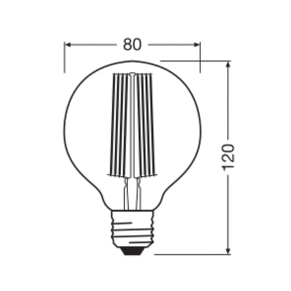OSRAM Filament Pære>LED Vintage 1906, G80, E27, 5,8 W, guld, 2.200 K, dim.