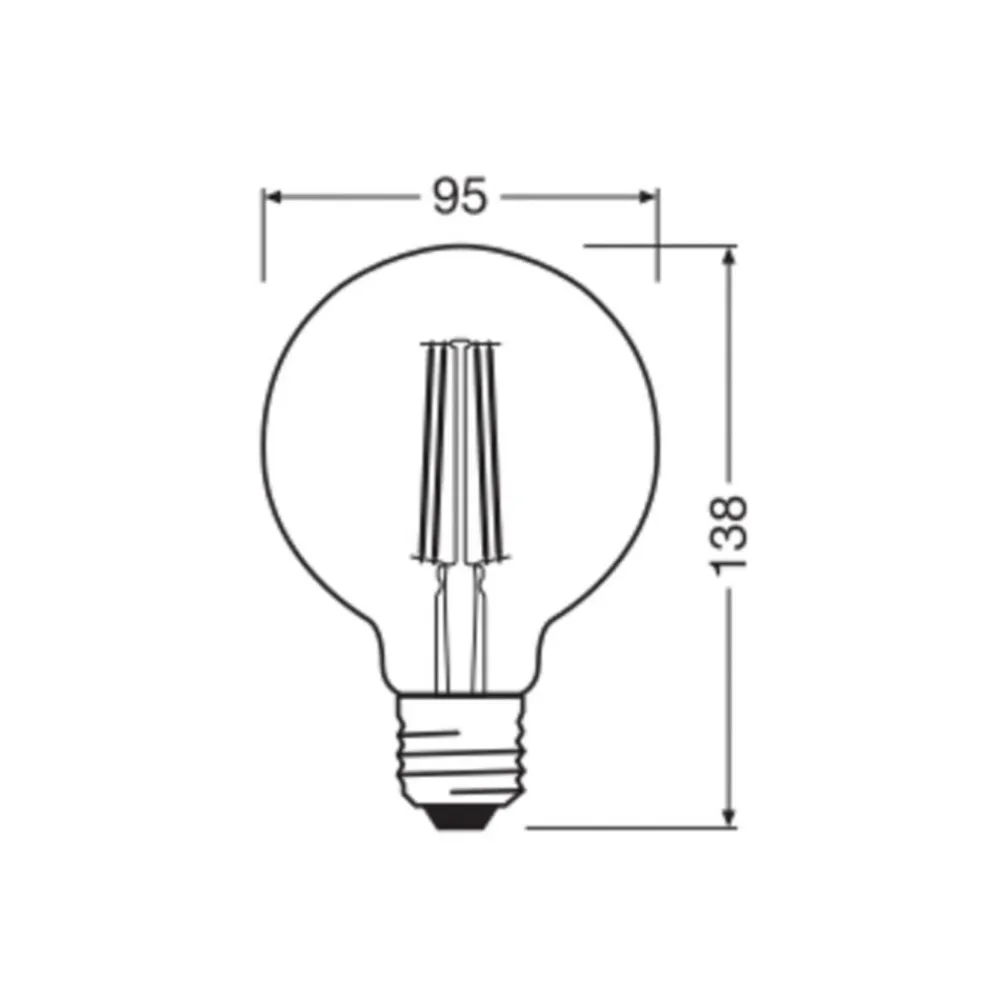 OSRAM LED Vintage 1906, G95, E27, 6,5 W, guld, 2.400 K, dim.