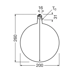 OSRAM Led Pærer>LED Vintage Big Globe E27 4,8W 818 Filament smoke dæmpbar