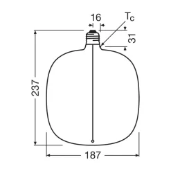 OSRAM Led Pærer>LED Vintage Big Oval E27 4,8W 818 Filament smoke dæmpbar