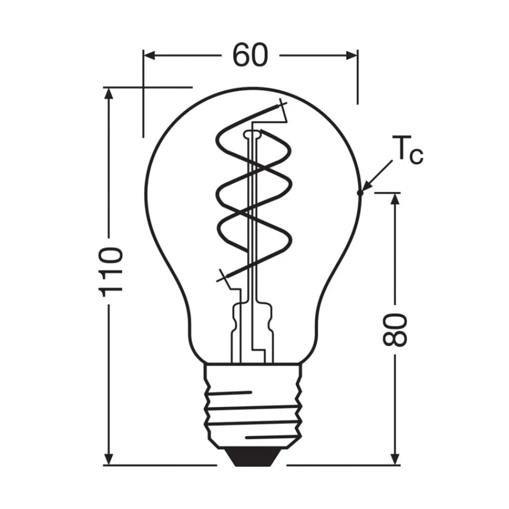 OSRAM Led Pærer>LED Vintage E27 8W 2.200K Spiral Filament guld dæmpbar
