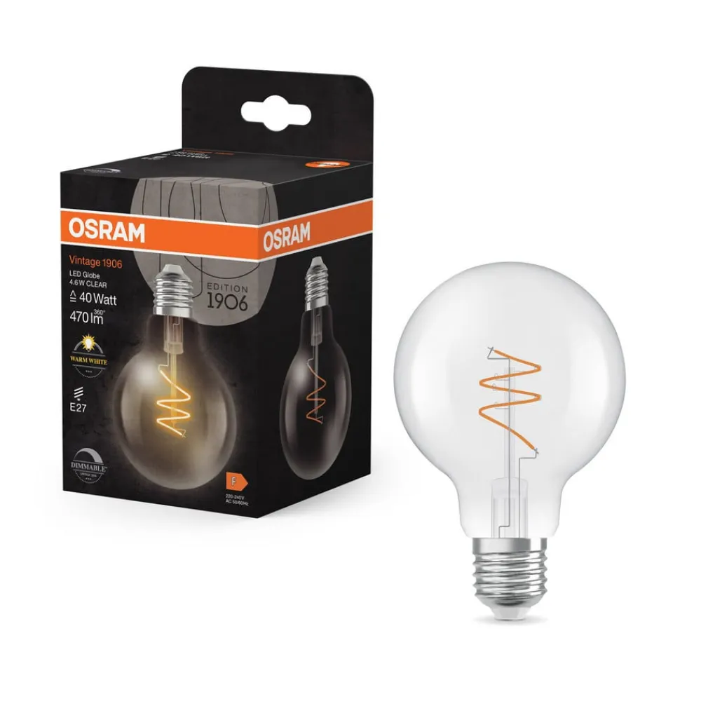 LED Vintage G80 E27 4,6W 927 Spiral Filament clear dæmpbar^OSRAM Hot