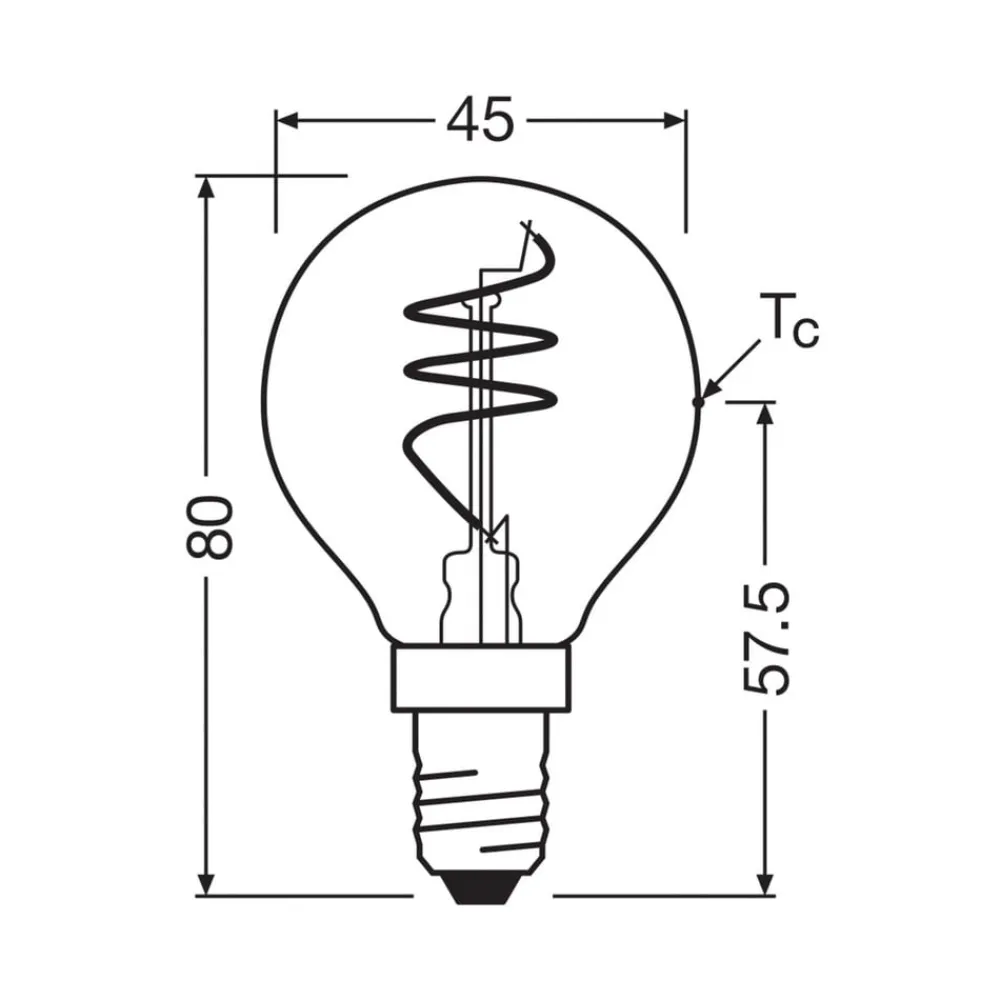OSRAM LED Vintage P40 E14 4,6W 927 Spiral Filament clear dæmpbar