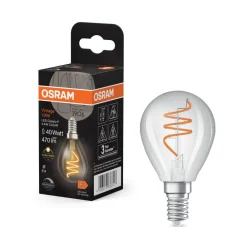 OSRAM LED Vintage P40 E14 4,6W 927 Spiral Filament clear dæmpbar