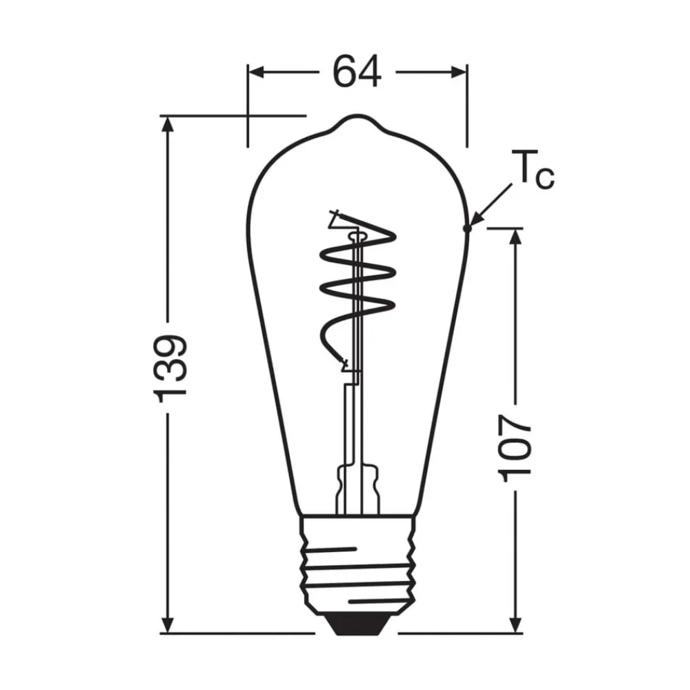 OSRAM Filament Pære>LED Vintage ST64 E27 3,4W 927 Spiral Filament clear