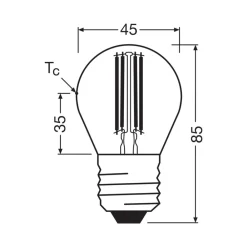 OSRAM LED-filamentpære E27 3,8W 2700K 806lm