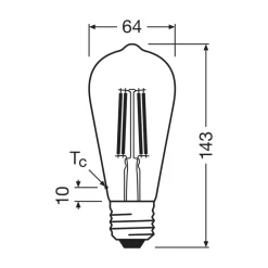 OSRAM LED-filamentpære E27 5W Filament 4,000K