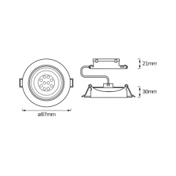 OSRAM Indbygningsspots>LED-indbygningsspot, 3-pak, hvid, Ø 9 cm, metal, 827, dæmpbar