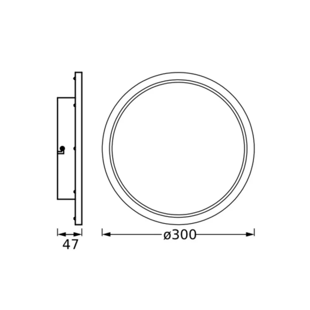OSRAM LED-loftlampe BATHROOM, sort, Ø 30 cm, IP44 CCT