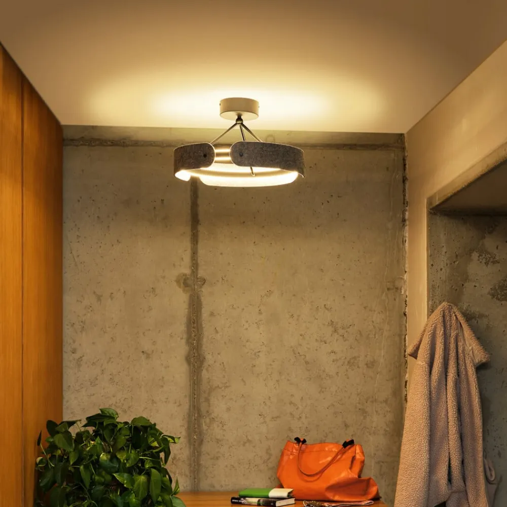 OSRAM Gang|Pendellamper>LED-loftlampe Decor Curve Felt, grå, filt, 3.000 K