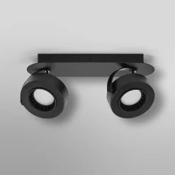 LED-loftspot VENUS sort 2 lyskilder Metal 3.000 K^OSRAM Clearance