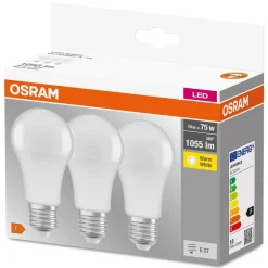 LED-pære E27 Base CL A 10 W 2.700 K mat, 3^OSRAM Hot