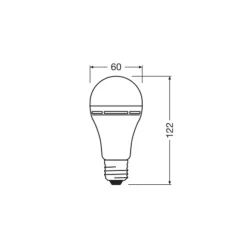 OSRAM LED-pære E27 8W mat 2700K genopladeligt batteri nødlys