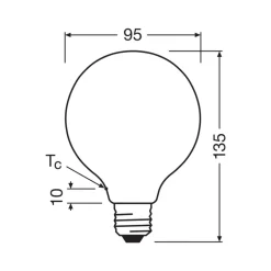 OSRAM Led Pærer>LED-pære Globe G95 E27 5W mat 4.000K