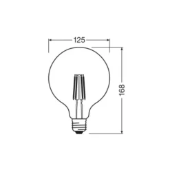 LED-pære Globe G125 E27 7,2W Filament 2,700K^OSRAM
