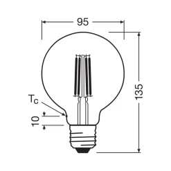 LED-pære Globe G95 E27 3,8W Filament 2,700K^OSRAM Outlet