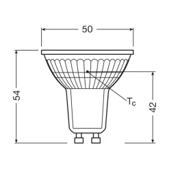 OSRAM LED-pære PAR16 reflektor GU10 4,7W 100° 4,000K