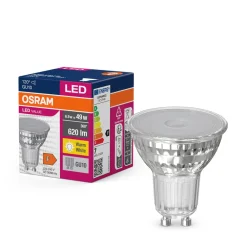 LED-reflektorpære GU10 6,9W 120° 830 klar^OSRAM Hot