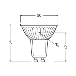 LED-reflektorpære GU10 2,6W 36° 827 klar^OSRAM Clearance