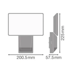 OSRAM LED-sensor-udendørs spotlampe ENDURA PRO FLOOD, grå, 27 W