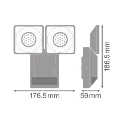 OSRAM Væglampe Med Sensor|Udendørs Spot>LED-sensor-udendørs vægspot ENDURA PRO, grå, IP55