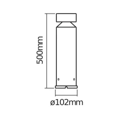 LED-sokkellampe ENDURA STYLE CYLINDER, stål 50 cm^OSRAM Outlet