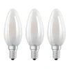 OSRAM Led Pærer>LED-stearinlys E14 Classic B 4,2W 2.700K mat 3 stk