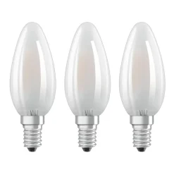 OSRAM Led Pærer>LED-stearinlys E14 Classic B 4,2W 2.700K mat 3 stk