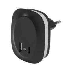 LED-stikkontakt-natlampe LUNETTA EDGE, sort Sensor^OSRAM Clearance