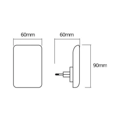Børn OSRAM Natlys>LED-stikkontakt-natlampe LUNETTA GLOW hvid plast