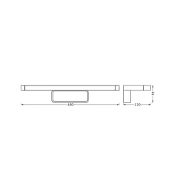 LED-væglampe ORBIS DISC BAR, krom, 40 cm, IP44, CCT^OSRAM New