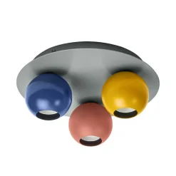 loftlampe Decor Bubble, 3 lyskilder, stål, farvet, E27^OSRAM New