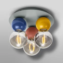 loftlampe Decor Bubble, 3 lyskilder, stål, farvet, E27^OSRAM New