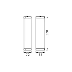 væglampe BATHROOM sort Længde 46 cm Metal/glas IP44^OSRAM Clearance