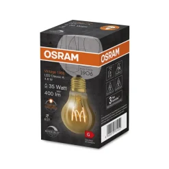 OSRAM Dæmpbar Led-Pære|Filament Pære>Vintage 1906 E27 4,8W LED A60 822 guld dæmpbar