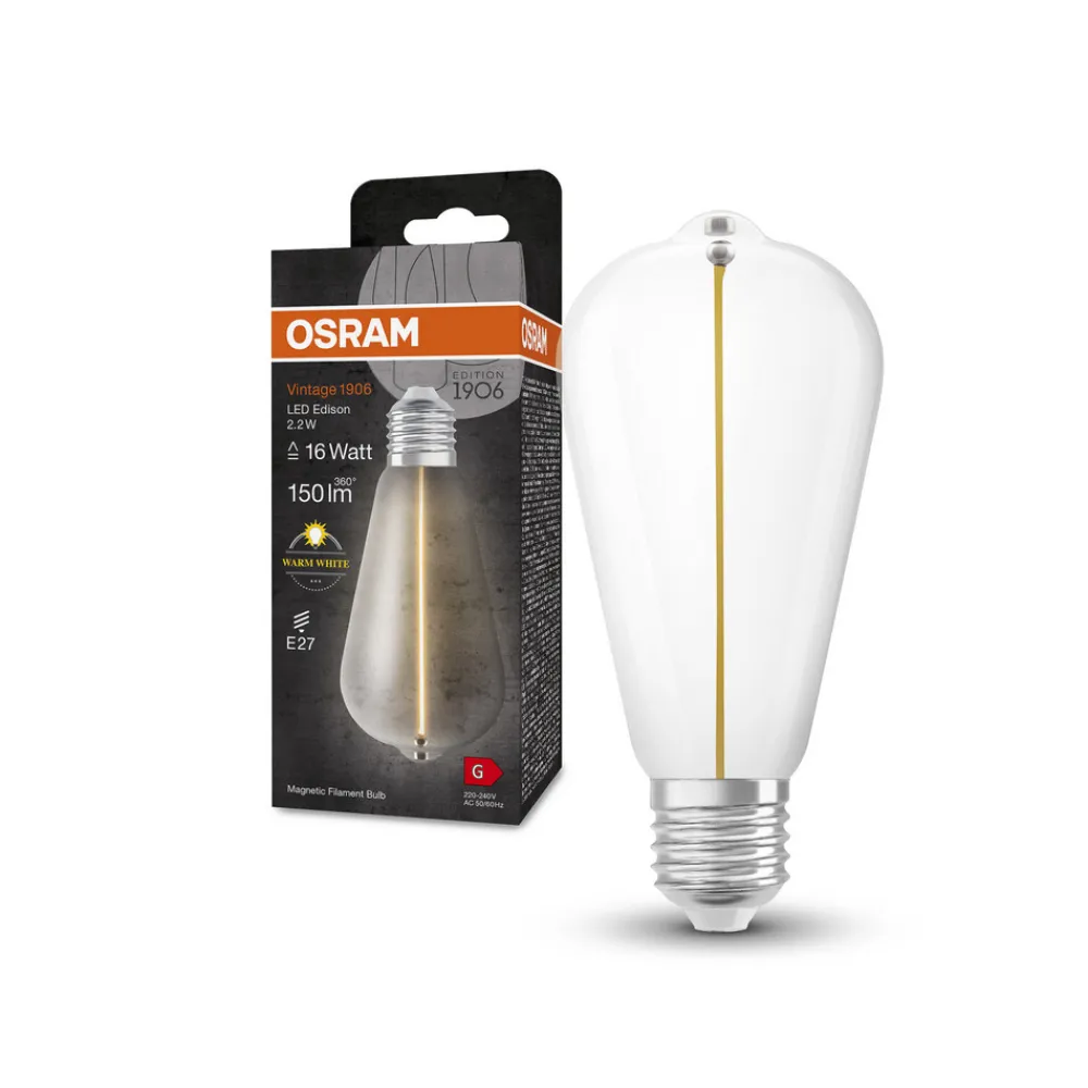 OSRAM Filament Pære>Vintage 1906 LED-pære E27 2,2 W 827 klar