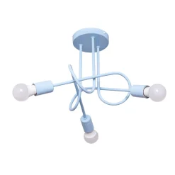 Børn HELAM Oxford loftlampe, Ø 44 cm, lyseblå, metal, 3 lyskilder