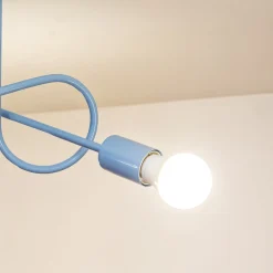 Børn HELAM Oxford loftlampe, Ø 44 cm, lyseblå, metal, 3 lyskilder