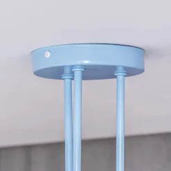 Børn HELAM Oxford loftlampe, Ø 44 cm, lyseblå, metal, 3 lyskilder