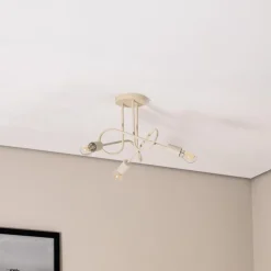 HELAM Oxford loftlampe, sand, Ø 44 cm, metal, 3 lyskilder, E27