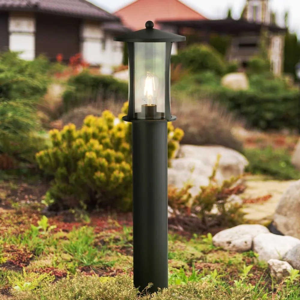 Pagode pullert, IP44, sort, højde 73 cm, metal^Searchlight Best