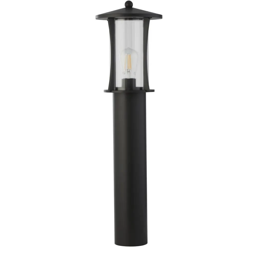 Pagode pullert, IP44, sort, højde 73 cm, metal^Searchlight Best