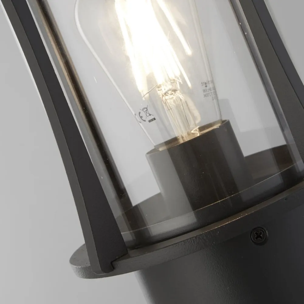 Pagode pullert, IP44, sort, højde 73 cm, metal^Searchlight Best