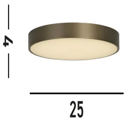 Searchlight Palma LED-loftlampe, bronzefarvet, Ø 25 cm, stål/akryl