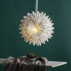 STAR TRADING Dekorationsbelysning|Julepynt>Papirstjerne Snow, Ø 50 cm, hvid, 3-lags, papir