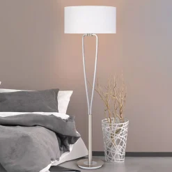 Trio Lighting PARIS den flotte gulvlampe i nikkel