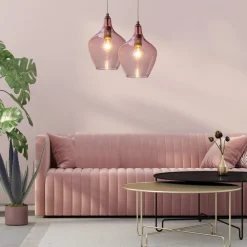 Paso pendellampe af glas, 1 lyskilde, rosé^Nowa Best