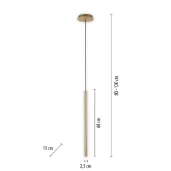 Flute LED-hængelampe 1 lyskilde messing^Paul Neuhaus New