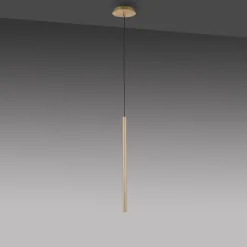 Flute LED-hængelampe 1 lyskilde messing^Paul Neuhaus New