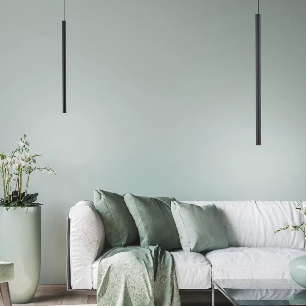 Flute LED-hængelampe 1 lyskilde sort^Paul Neuhaus Best